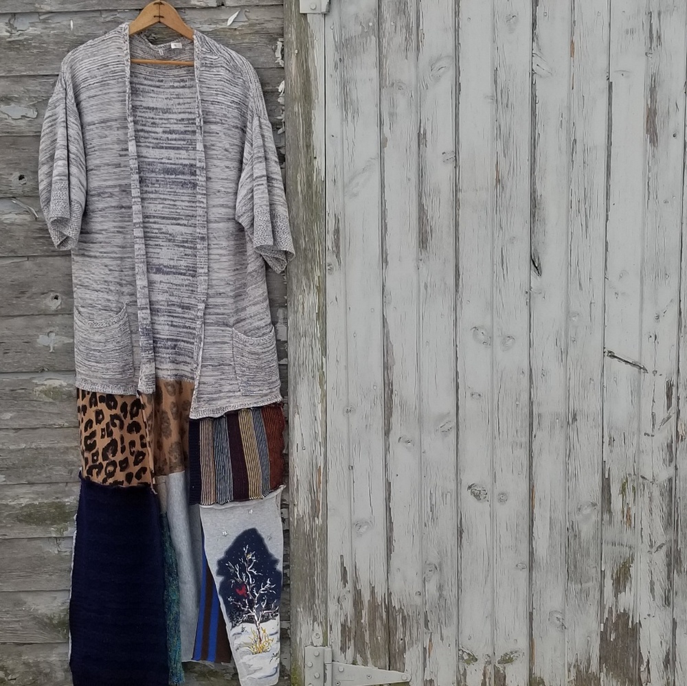 Xtra Tall Cardigan Sweater Coat Maxi Upcycled